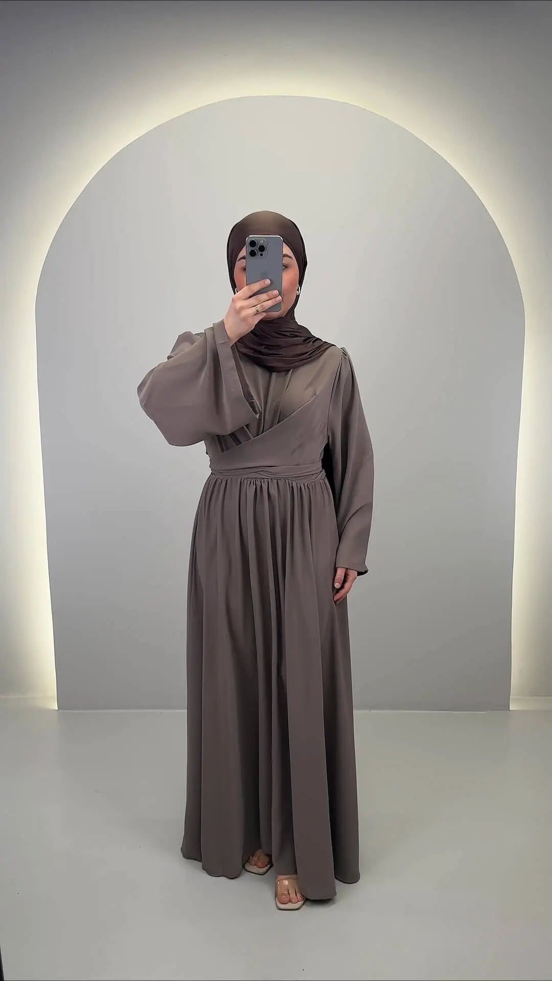 Mima Abendkleid Taupe