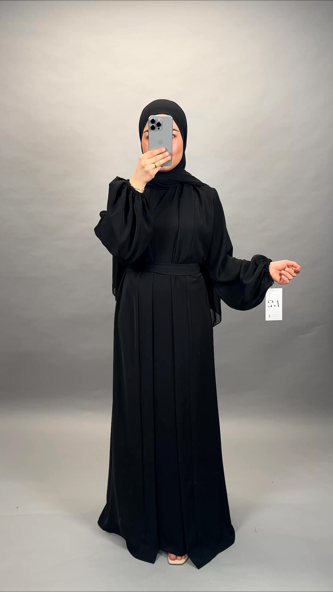 Klassisk Abaya tvådelad svart