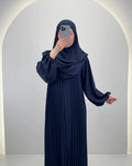 Hifaya Abaya Set med Khimar Mörkblå