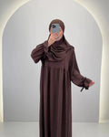 Mila Abaya Set med Hijab Brun