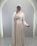 Oysu kvällsklänning beige 01