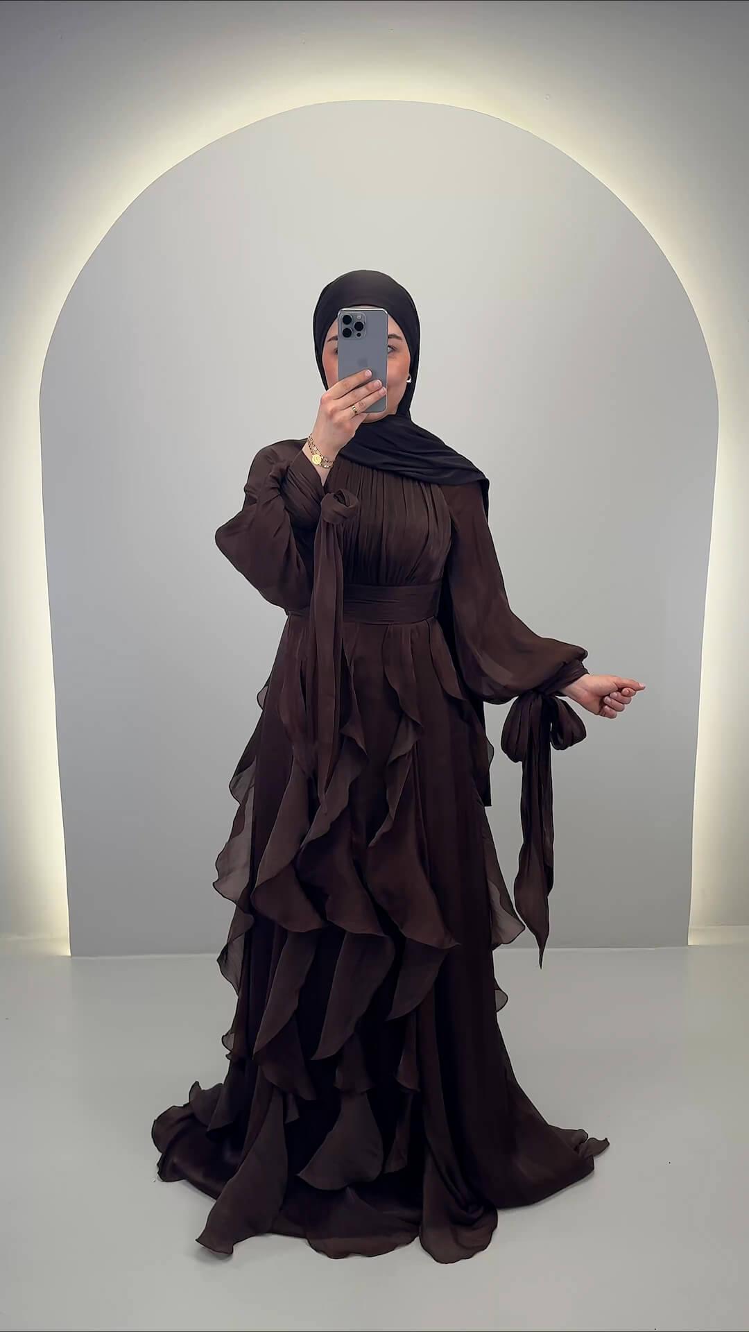 Yaprak Premium Abendkleid Braun