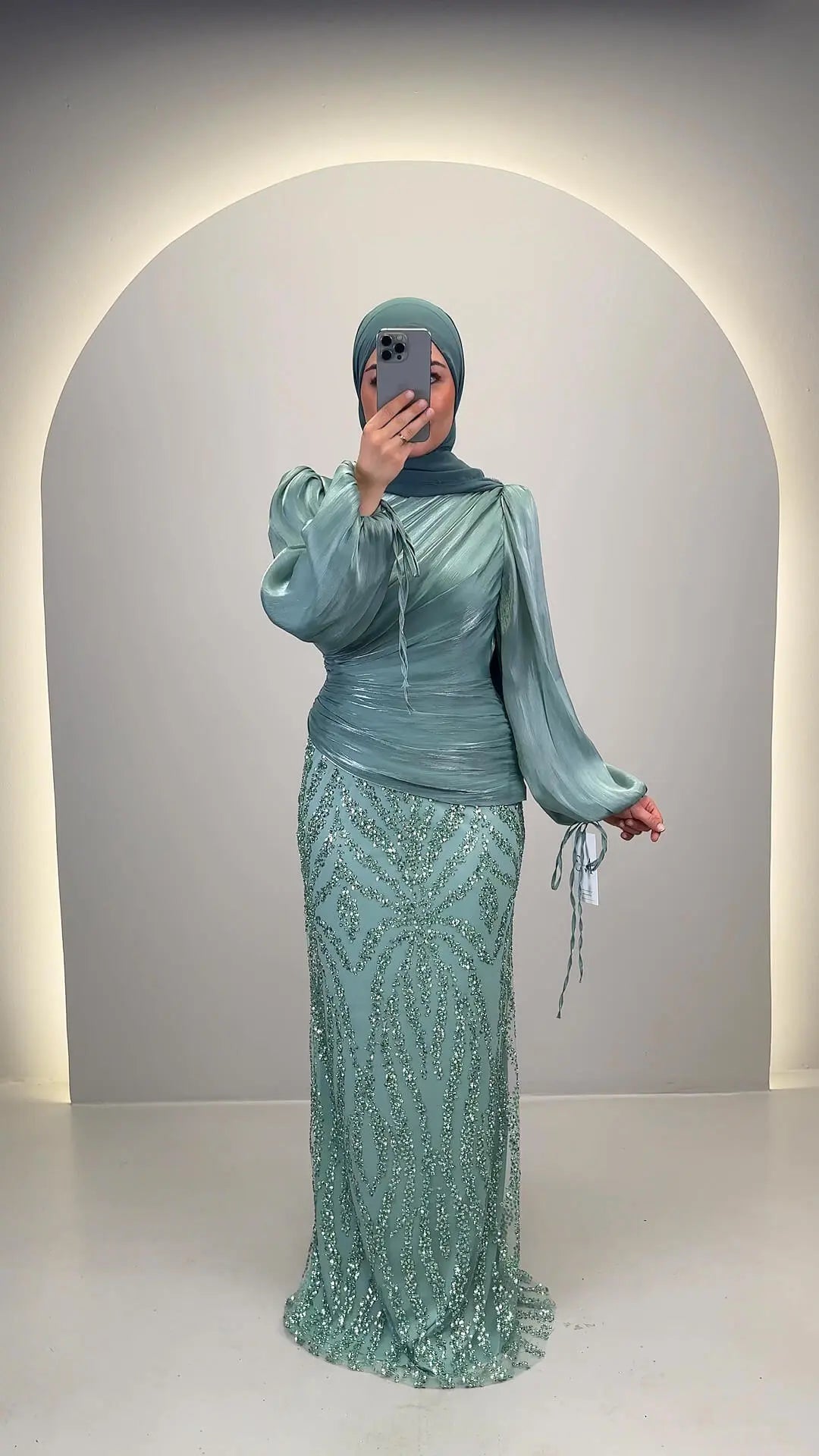 Dian aftonklänning Mint 01