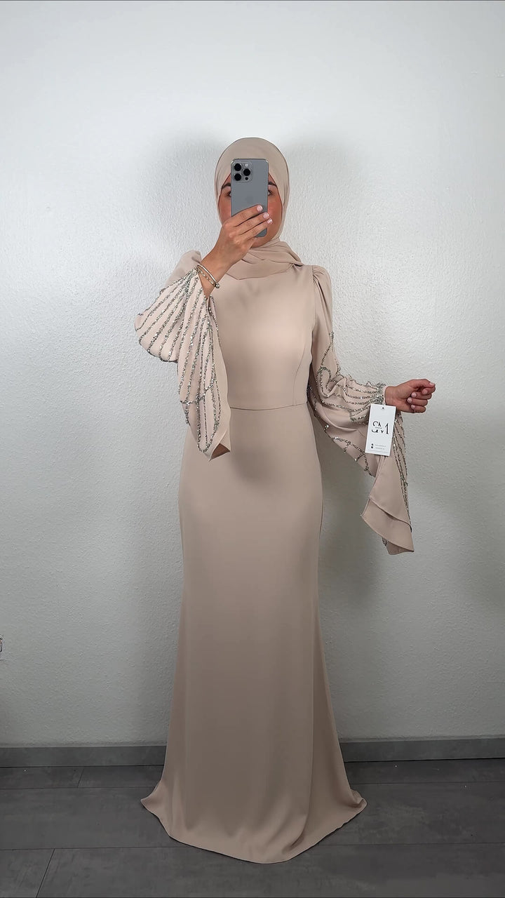 Alev evening dress beige