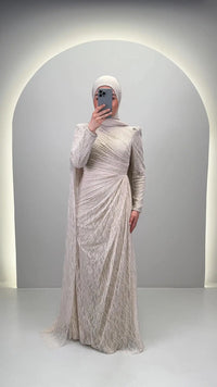 Mireya kvällsklänning beige