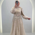 Elsa aftonklänning beige