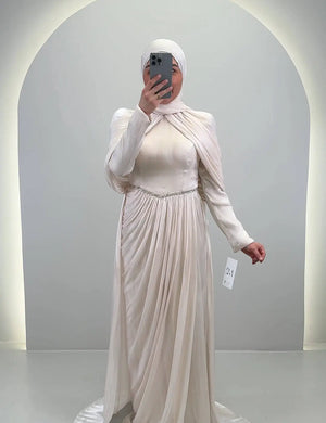 Nefa aftonklänning beige