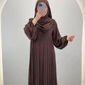 Hifaya Abaya Set med Khimar Brun