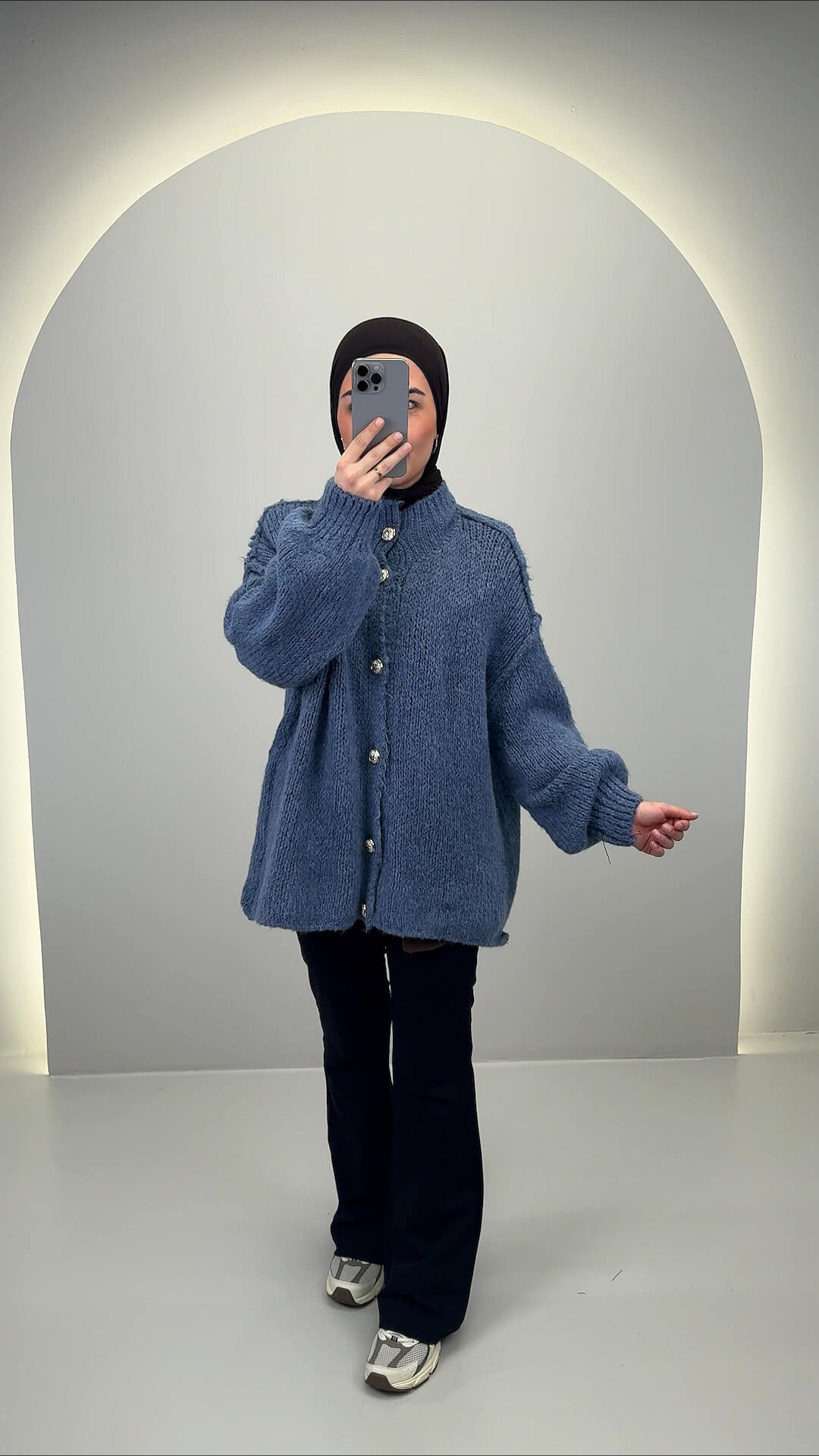 Efla Strickjacke Blau