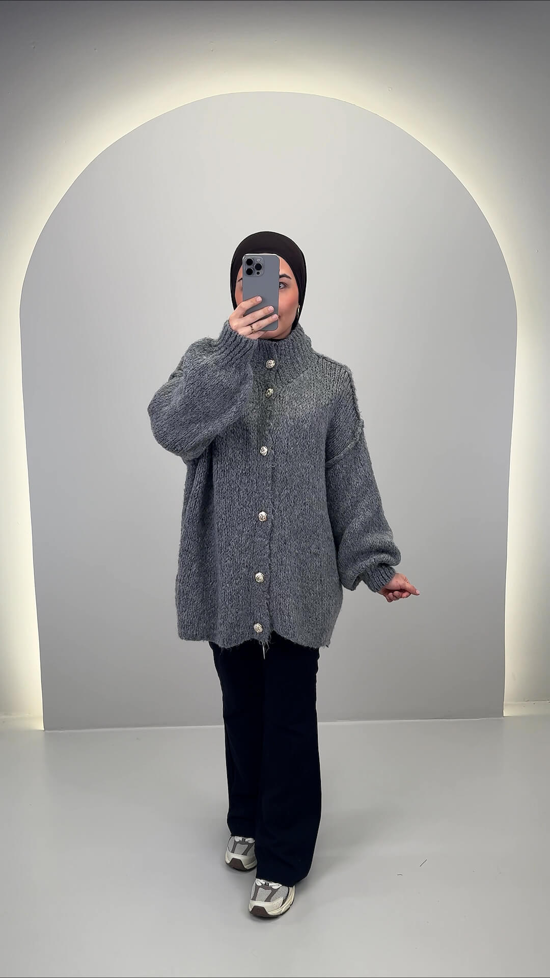 Efla Strickjacke Grau