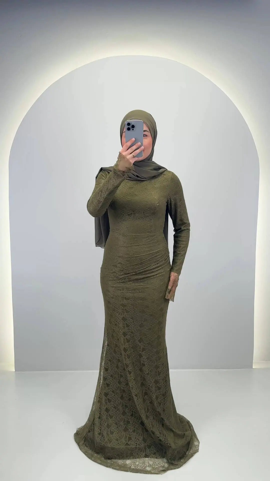 Liora Abendkleid Grün mit HIJAB