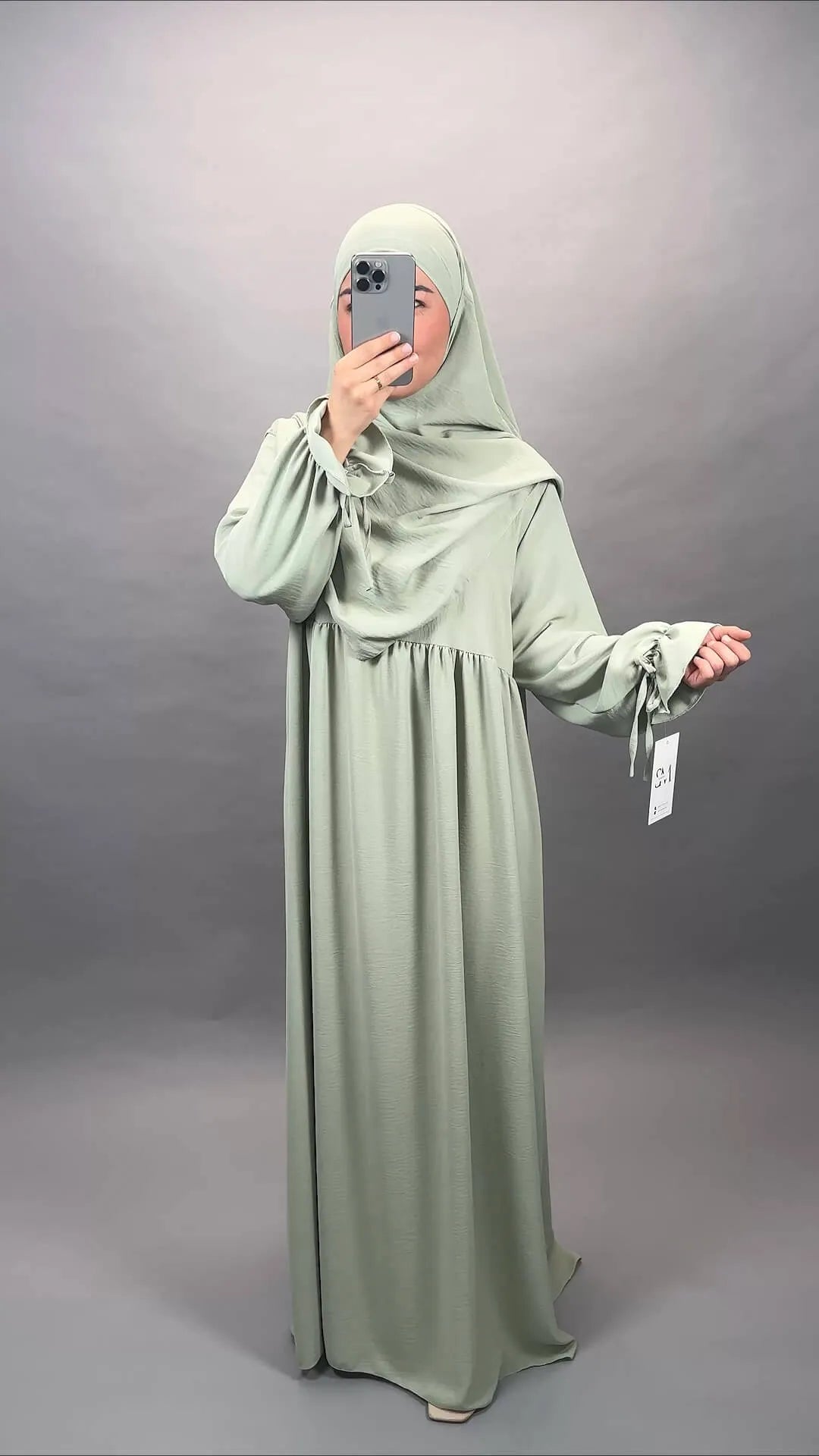 Mila Abaya Set mit Khimar Mint - Semode