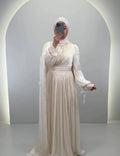 Oysu kvällsklänning beige 01