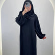 Hifaya Abaya Set med Khimar Svart