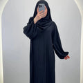 Hifaya Abaya Set med Khimar Svart