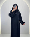 Hifaya Abaya Set med Khimar Svart