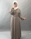 Elay Musselin Kleid Taupe